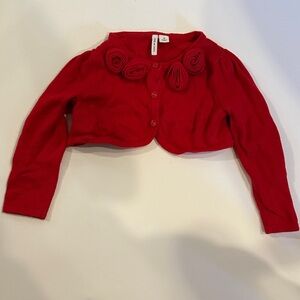 Janie and Jack Red Rosette Sweater